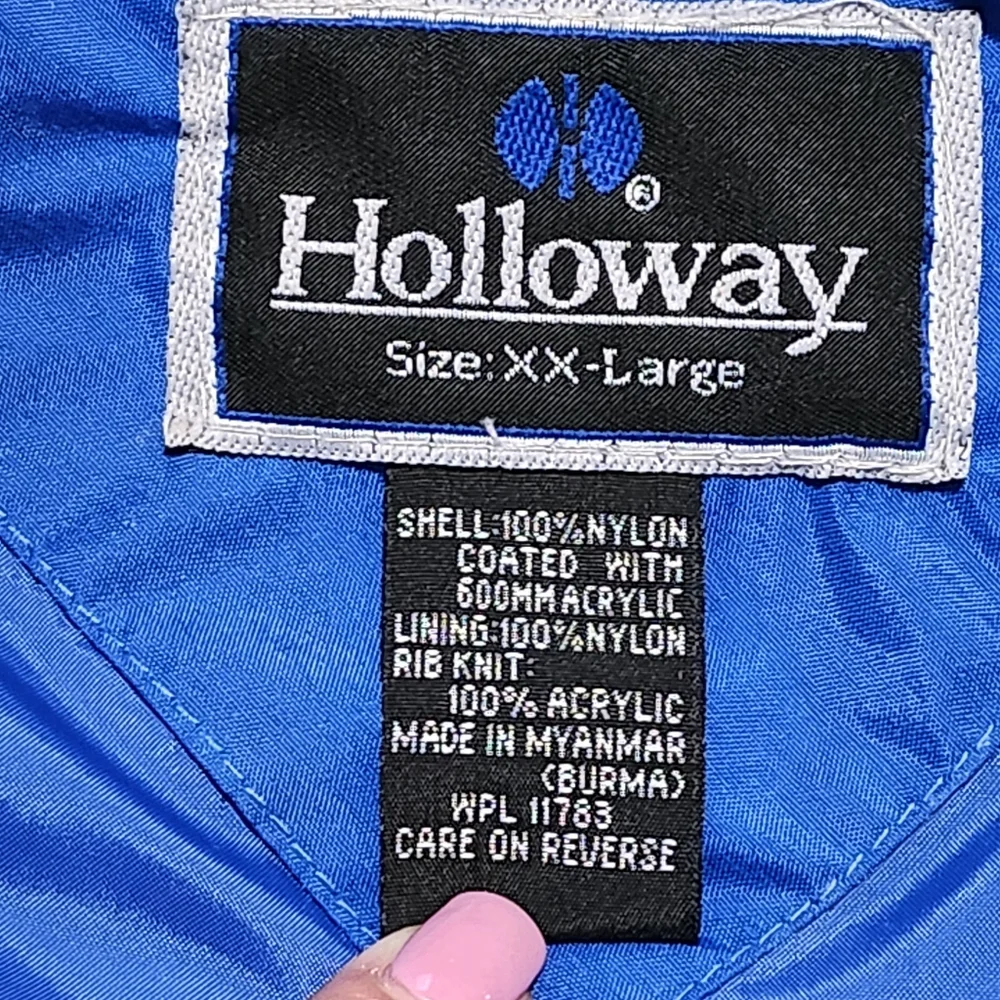 NWT Holloway Blue Nylon V-Neck Pullover Windbreaker Windshirt Jacket